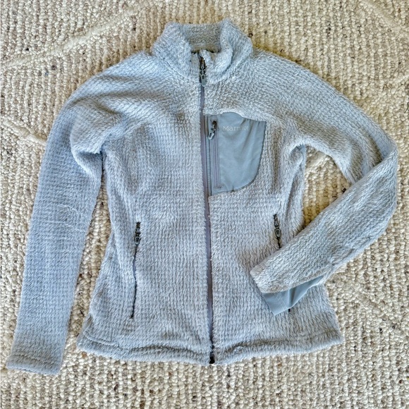 Marmot women’s Thermo Flare Fleece Jacket light blue size XS - Picture 1 of 4